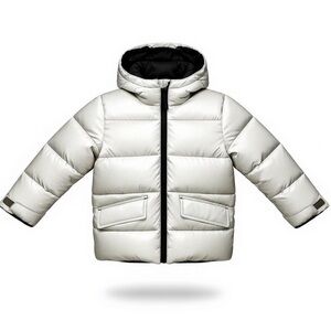Cozy Puffer White Puffer Full Zip Jacket with Hood Toddler Size 3T